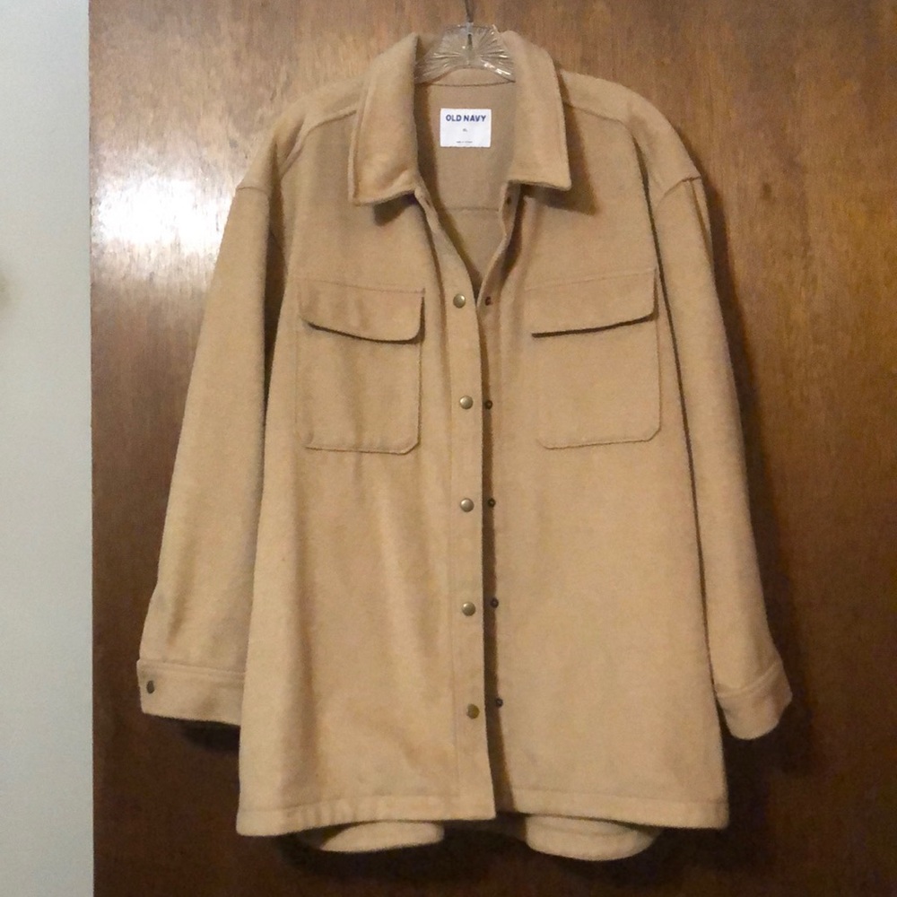 Old Navy Women's Camel Button-Front Shacket